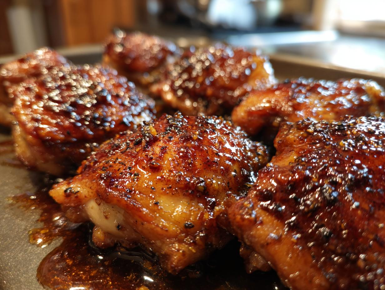 honey garlic chicken thighs - Featured