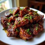 Close-up of glossy Chicken Teriyaki pieces, garnished with sesame seeds and green onions.