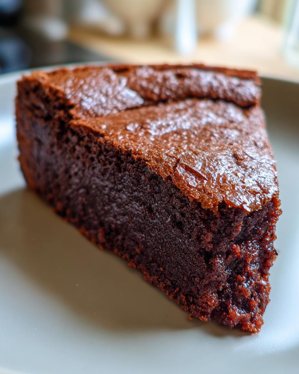 A thick, rich slice of ultimate fudge brownies on a plate, showcasing its dense texture and deep chocolate color.