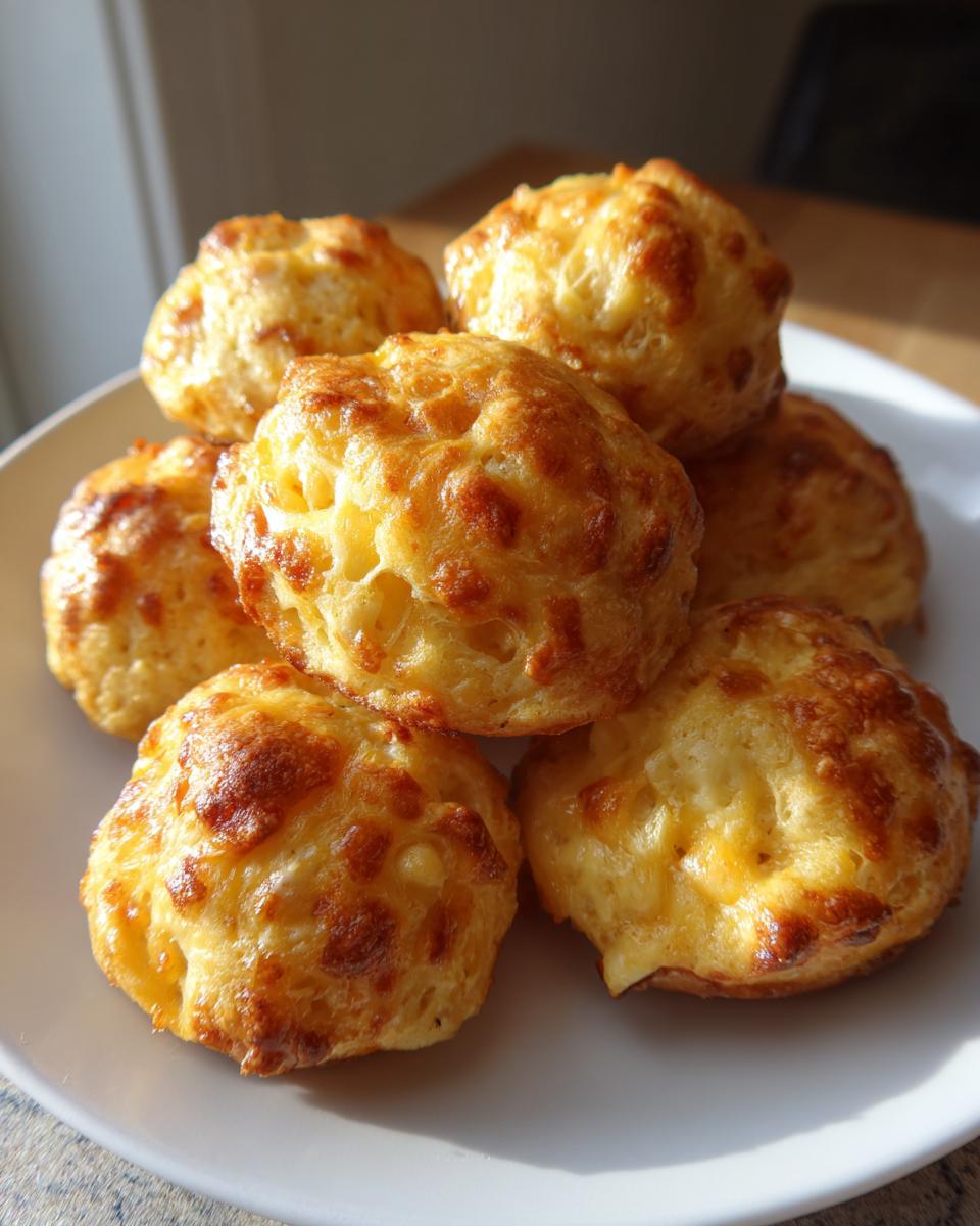A stack of freshly baked rotel cream cheese sausage balls with a golden, cheesy crust.