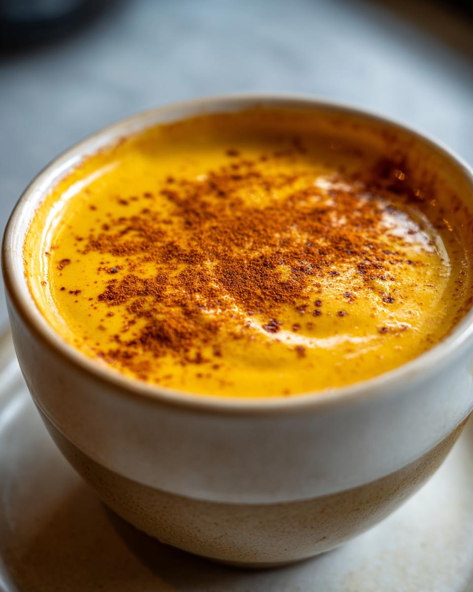 Close-up of a bright yellow, creamy dip, possibly beer cheese dip, topped with a dusting of paprika or spice.