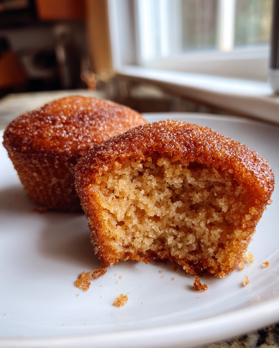 Close-up of a gluten free churro cupcake, bitten open to show the moist, cinnamon-sugar coated interior texture.